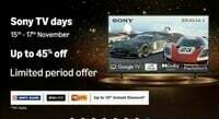 Sony TV Days: Upto 45% Off + 10% off on HDFC, PNB Cards