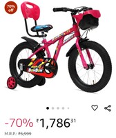 Avon Buke Bonbon 14T MTB Kids Bicycles for Boys| Frame Size: 8.5" | Wheel Size: 14" inch Steel Rim | Rigid Fork & Caliper Brake | Ideal Cycle for Kids: 2-4yrs | (Barbie Pink)