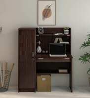Nakamura Hutch Desk in Dark Brown Finish