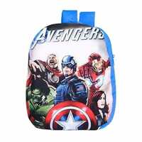 Kuber Industries Marvel Avengers Backpack | 2 Compartment Velvet School Bag | School Bag for Kids | Kids School Backpack 