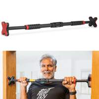 Lifelong Pull Up Bar for Home - Adjustable Rod 70cm to 100cm width, wall mounted without screws - Door Pull up bar to Increase Height - Chin up Bar weight capacity 200 Kgs