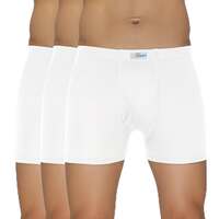 Amul Comfy Men White Cotton Solid Airforce Trunk Combo Pack of 3

