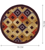 Status Contract Nylon Floor Round Carpet Mats for Living Room, Dining Room, Bathroom, Hall, Restaurant with Anti Skid Backing (30 x 30 inches) 
 