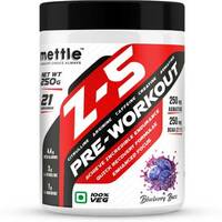 METTLE Z5 Preworkout | 4.4g Beta Alanine | 3g Citrulline | 1g Arginine | 250mg Agmatine BCAA (250 g, Blueberry Buzz)