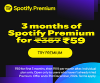 Spotify Try 3 months of Premium for ₹59