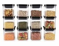 SARAZA Plastic Grocery Container - 500 ml  (Black)
