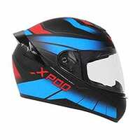 TVS XPOD Aerodynamic Helmet for Men-ISI Certified, Ultrawide Visor, Quick Release Strap-Premium Bike Helmet with Enhanced Air Circulation (Blue Red Dual Tone-L)