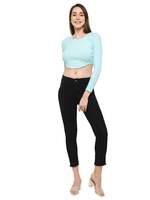 Clovia Women's Cotton Chic Basic Ribbed Bustier Regular Fit Crop Top