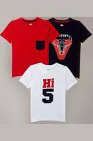 Amazon Brand - Jam & Honey Boy's Regular Fit Half Sleeves T-Shirt (Pack of 3)