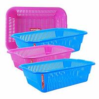 Wonder Homeware Prime Natasha 1013 Multipurpose Basket, Set of 4 Pcs 4 Ltr, Brown Red Green Grey Color (Pink Blue)