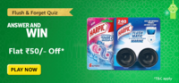 Flush & Forget Quiz | Get Flat ₹50 back on Min Order ₹120 on Harpic Blocks