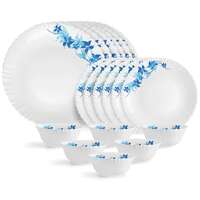 Cello Opalware Dazzle Series Blue Swirl Dinner Set, 18 Units | Opal Glass Dinner Set for 6 