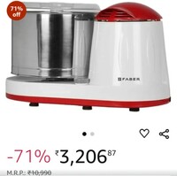 Faber Wet Grinder | 2L Capacity (White + Red)