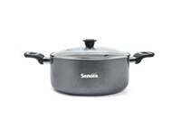Senora 2L Granite Non-Stick Casserole Glass Lid, Induction Base, Stew Pot, Biriyani Pot, Pfoa Free, Sauce Pot, 2 Liter 