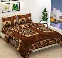 Yetli VA1184 Fleece Warm Polar Gamla Design Soft for Winter Double Bedsheet with 2 Pillow Covers (90 x 100, Brown) 