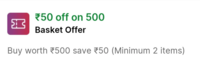 Flipkart Grocery | Get Rs.50 off on Rs.500-999 order or Get Rs.100 off on Min. Rs.1000 order.