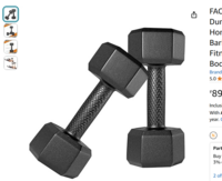 FACTO POWER PVC (Round Shape) Dumbbells (1 Kg. X 2 = 2 Kg) Pack of 2 for Home Gym Equipment Fitness Barbell|Gym Exercise|Home Workout | Fitness Kit|Dumbbells Weights for Whole Body Workout