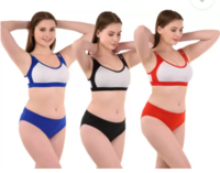 Bra & Panty Set Solid Multicolor Lingerie Set