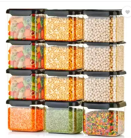 Womens 1st Choice : Plastic Grocery Container - 550 ml  (Pack of 12, Black)