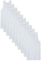 Rupa Men's Solid Regular Fit Vest (White L) pack of 10