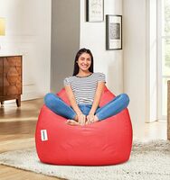 Amazon Brand - Solimo Faux Leather Xxxl Bean Bag Cover (Pink)