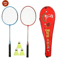 Cockatoo Economy Badminton Set, Pack of Two Racquet with 3 Shuttle & Cover, Size 27 Inch