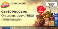 Tata Neu x Bbnow | Get 60 Neucoins on Minimum Order Rs 600 (7am-11am, 25th-29th Nov) 