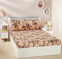 Amazon Brand - Solimo Super Soft Polyester Double Bedsheet with 2 Pillow Covers | 95 GSM (Peach)