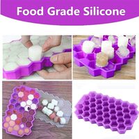 Clazkit Flexible Silicone Honeycomb 37 Cavity Ice Cube tray Pack of 1 