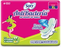 (Rs 50 Coupon) Sofy Women Anti Bacteria Extra Long Sanitary Pads, X-Large, Pack Of 48