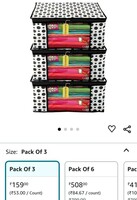 E-COSMOS Dots Design 3 Piece Non Woven Fabric Saree Cover/Clothes Organizer For Wardrobe Set with Transparent Window, Extra Large (Black & White) (Pack Of 3)