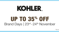 Amazon - Kohler Brand days - 23rd & 24th Nov - Upto 35% off + Bank offers