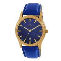 Maxima Leather Attivo Date Blue Dial Analog Watch For Men -O-46981Lmgy, Blue Band