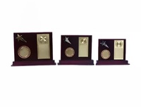 Sigaram Maroon & Gold Toned 3 Pieces Trophy Curio Showpieces