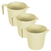 Kuber Industries Bathroom Mug | Plastic Bath Mug for Bathroom | Bath Mug | Mug for Bathroom | Mug for Toilet | Washroom Jug | 150 Bath Mug | 1.5 LTR | Pack of 3 | Beige