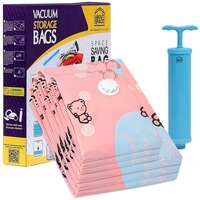 ABOUT SPACE 6 Pack Vacuum Bags for Travel with Hand Pump (3 Jumbo/3 Large)