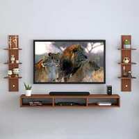 SPYDER CRAFT (SP08 Matte Finish Parkar Engineered Wood Wall Mount TV Entertainment Unit, TV Up to 43 Inches for Bedroom Living Room, Color: Brown|| Assembly-DIY (Do-It-Yourself)