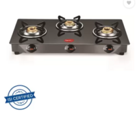 Pigeon : Brunet Glass Manual Gas Stove  (3 Burners)