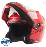 VEGA L Crux Marvel Deadpool Edition Motorbike Helmet  (Red Black)
