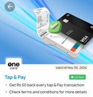Onecard - Earn Rs.200 with Tap & Pay Transaction