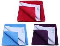 Newnik Baby Dry Sheets for Baby/Rubber Sheet for Baby/Baby mat Waterproof/Baby Bed Protector Waterproof Combo Pack (Small, Maroon-Firoza-Plum)