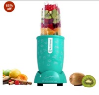 Wonderchef Nutri-blend GO, 22000 RPM 100% Full Copper Motor, 1 Unbreakable Jar, 400 W, 2 Year warranty by Wonderchef, Recipe book by Chef Sanjeev Kapoor, Mint