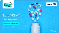 Extra 10% off on Medicines via TataNeu on 1MG