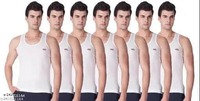 Lux Venus White Round Neck Cotton Men Vests Pack of 7