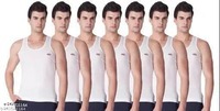 Lux Venus White Round Neck Cotton Men Vests Pack of 7