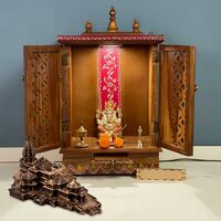 XL Kitchen Shree Ram Mandir Ayodhya Model Temple Idol, Car Dash Board, Office, Study, Table, Gifitng and Interior Decoration, Antique Color