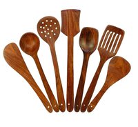 Simran Handicrafts : Wooden Serving And Cooking Spoons (Set Of 7)