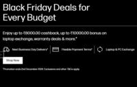 HP India - Black Friday Sale (Enjoy up to ₹8000.00 cashback, up to ₹10000.00 bonus on laptop exchange, warranty deals & more.)