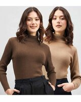 CLAFOUTIS : Womens TutrleNeck Pullover (Pack Of 2)