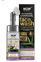 Grocery - WOW SKIN SCIENCE Foaming Activated Charcoal with Built-In Face Brush for deep cleansing Face Wash  (100 ml)(location specific)